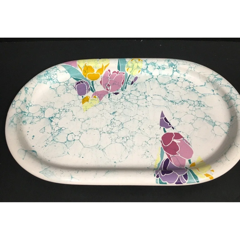 WAECHTERSBACH West Germany Tulips Flowers Colored Platter